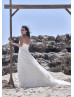 Strapless Sweetheart Ivory Lace Tulle Corset Back Dreamy Wedding Dress